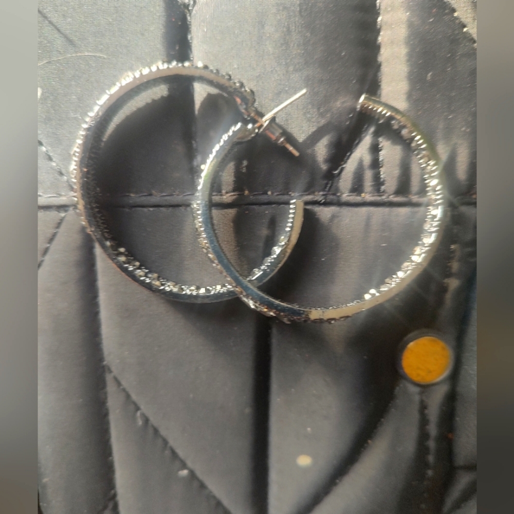 Women's pierced hoop earrings